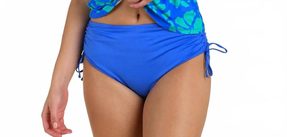 NEW 24TH & OCEAN solid mid rise adjustable tie side bottom in periwinkle